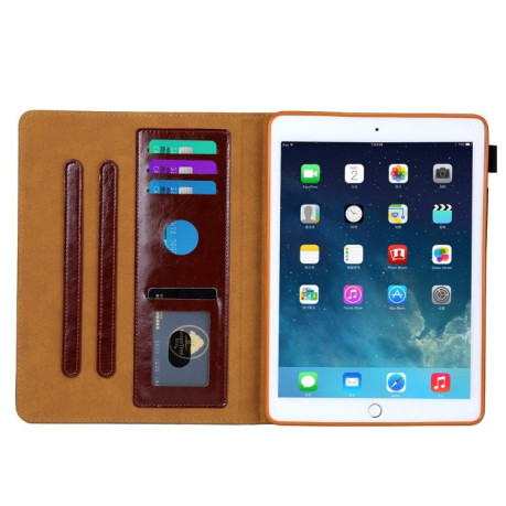 Кожаный чехол- книжка Crazy Horse Texture на iPad 9.7 2018/2017-коричневый