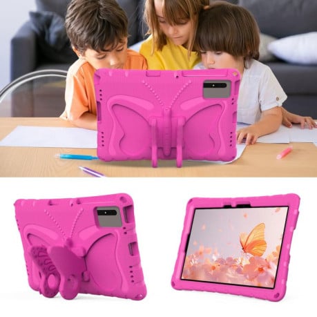 Противоударный чехол Butterfly Bracket EVA для Xiaomi Redmi Pad 2 /SE 11 2025 - пурпурно-красный