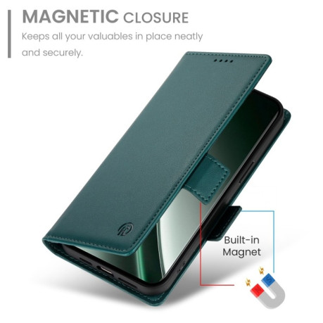 Чехол-книжка Side Buckle Magnetic Frosted Leather для Realme GT 6 Global/ Realme GT 6 4G - зеленый