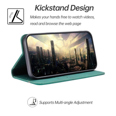 Чехол-книжка Skin Feel Splicing для Samsung Galaxy S22 5G - зеленый