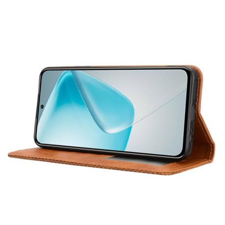 Чохол-книжка Magnetic Buckle Retro Crazy Horse Texture на Infinix Hot 50 Pro+ 4G - коричневий