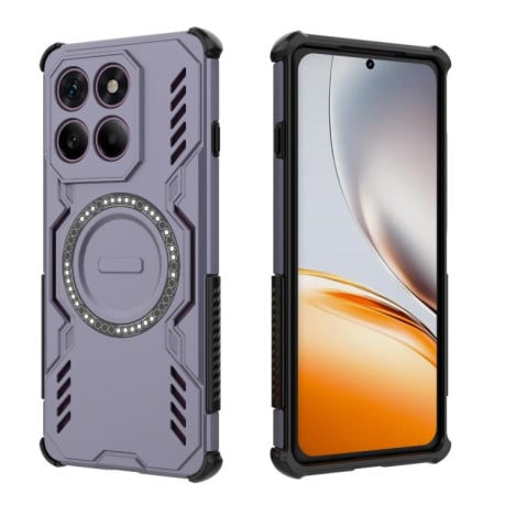 Противоударный чехол Butterfly Armor MagSafe Magnetic Ring Shockproof для Motorola Edge 60 Pro 5G - фиолетовый