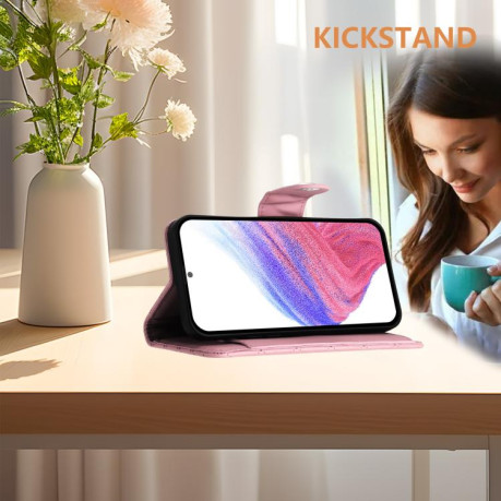 Чохол-книжка Rhombic Texture Flip Leather для Xiaomi Redmi Note 14 Pro 4G - рожевий