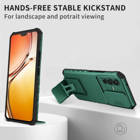 Протиударний чохол Stereoscopic Holder Sliding для Vivo V23 5G - зелений