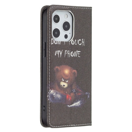Чохол-книжка Colored Drawing Pattern Invisible для iPhone 13 Pro - Bear