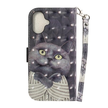 Чехол-книжка 3D Painting для iPhone 16 Plus - Cat