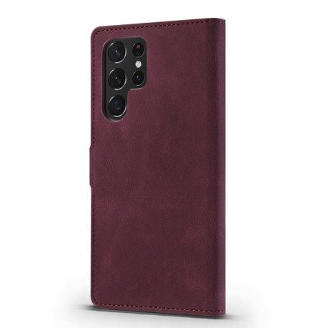 Чохол-книжка TAOKKIM Calf Texture для Samsung Galaxy S22 Ultra 5G - червоний