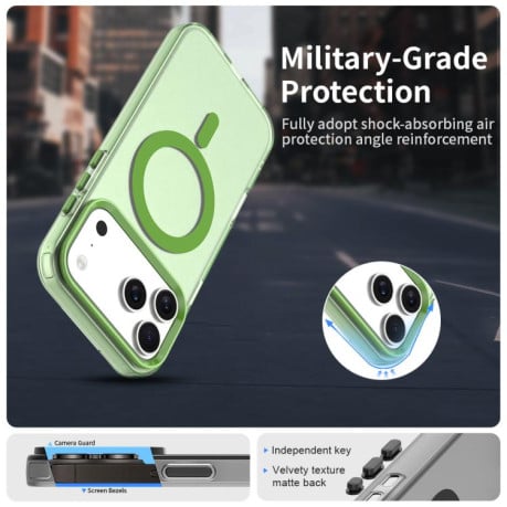 Чехол Candy с Magsafe гибрид на iPhone 17 Pro Max - зеленый