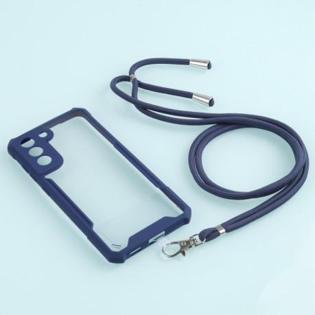 Чехол Acrylic Neck Lanyard для Samsung Galaxy S21 FE - темно-синий