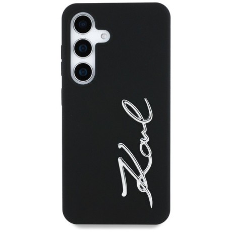 Оригінальний чохол Karl Lagerfeld Silicone Metal Signature Logo для Samsung Galaxy S25 - black
