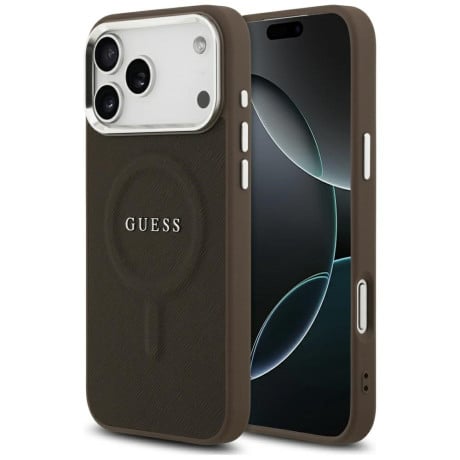 Оригинальный чехол Guess Classic Logo с MagSafe на iPhone 17 Pro Max - Brown