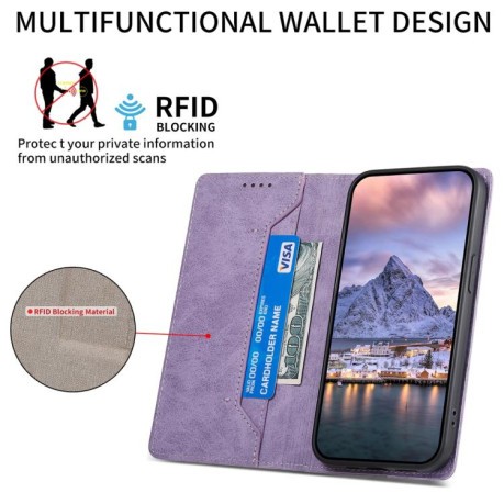 Чохол-книжка Business Solid Color Magnetic RFID Leather на Realme 14 Pro+ - фіолетовий