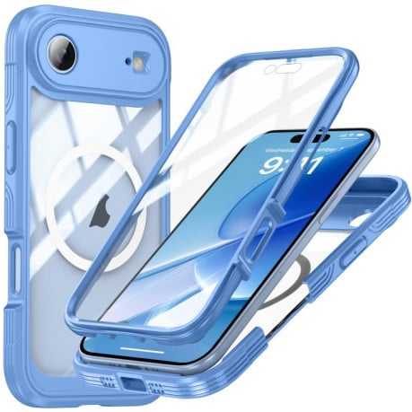 Противоударный чехол RedPepper Tempered Glass с MagSafe на iPhone Air - синий