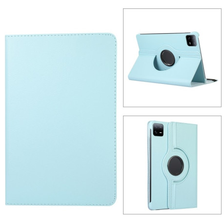 Чехол-книжка 360 Degree Rotation Litchi для Xiaomi Pad 7 Pro / Pad 7 - голубой