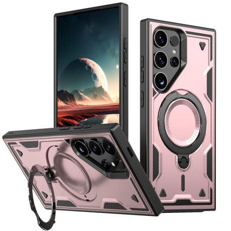 Протиударний чохол MagSafe Holder Armor PC Hybrid  для Samsung Galaxy S25 Ultra 5G - рожеве золото