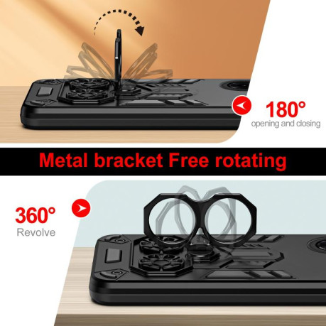 Чехол Double-Ring Holder с поворотным 360 держателем на Xiaomi Redmi A5 4G 171.7mm / Poco C71 - черный