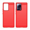 Протиударний чохол Brushed Texture Carbon Fiber на Xiaomi 13 Lite - червоний