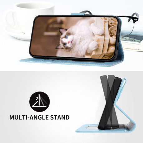Чохол-книжка Cartoon Cats Leather для OPPO Reno13 5G Global - синій