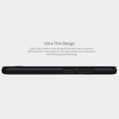 Кожаный чехол-книжка Nillkin Qin Series для Xiaomi  Poco M3 - черный