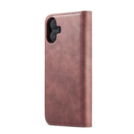 Чохол-книжка DG.MING Crazy Horse Texture для iPhone 16 - червоний
