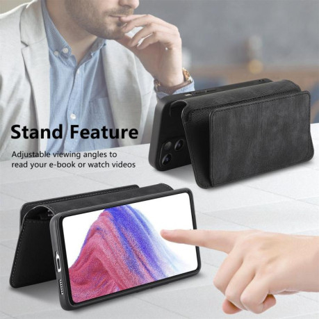 Чохол-книжка CaseNeo MagSafe RFID Anti-theft Zipper Wallet Retro Leather для Realme GT 7 Pro - чорний