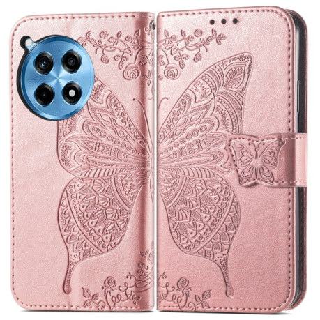 Чохол-книжка Butterfly Love Flower Embossed для OnePlus Ace 3 Pro - рожеве золото
