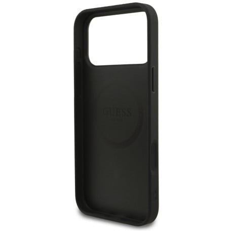 Оригинальный чехол Guess Grained Ring с MagSafe на iPhone 17 Pro Max - black