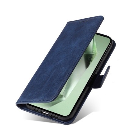Чохол-книжка Stitching Calf Texture для Samsung Galaxy S24 FE 5G - синій