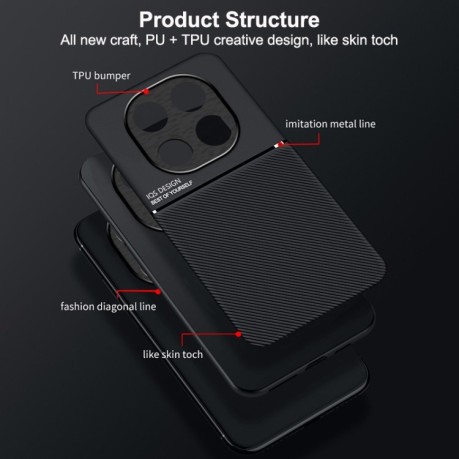 Протиударний чохол Tilt Strip Grain на Xiaomi Redmi Note 14 5G - чорний