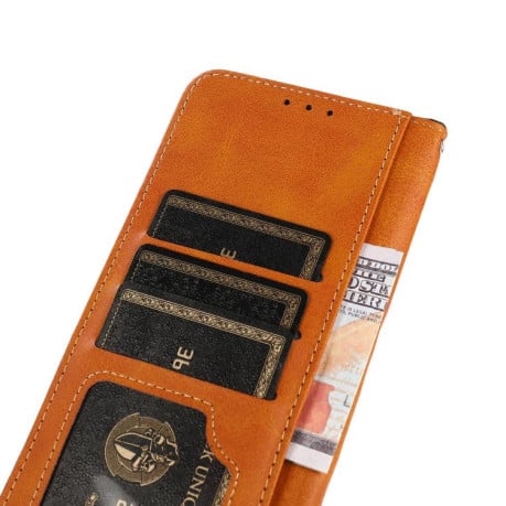 Чохол-книжка KHAZNEH Dual-color Cowhide на Samsung Galaxy S25 FE 5G - чорний