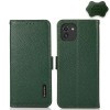 Кожаный чехол-книжка KHAZNEH Genuine Leather RFID для Samsung Galaxy A03/A04E - зеленый