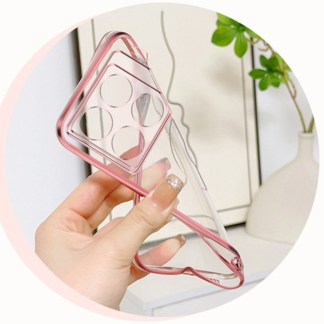 Противоударный чехол Plated Gradient Glitter Round Holder для Infinix GT 20 Pro - розовый