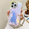 Чохол Electroplating Laser Flower Phone Case with Wrist Strap на iPhone 16 Pro Max - Plum Blossom
