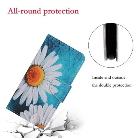 Чехол-книжка Colored Drawing Pattern для Samsung Galaxy S24 FE 5G - Chrysanthemum