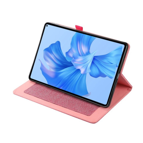 Чохол-книжка Fabric Leather для Xiaomi Pad SE 8.7 4G - пурпурно-червоний