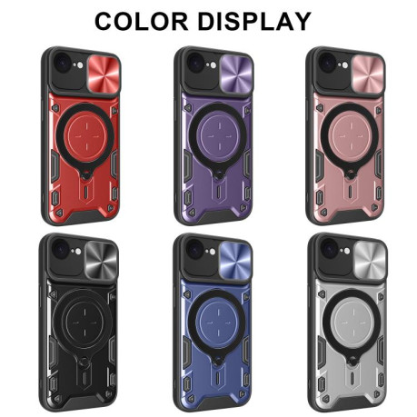 Протиударний чохол CD Texture Sliding Camshield Magnetic Holder на iPhone 16e - чорний