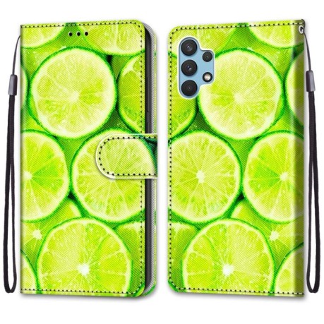 Чехол-книжка Coloured Drawing на Samsung Galaxy A32 4G / A32 Lite - Green Lemon