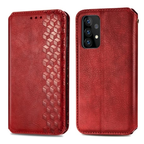 Чохол-книжка Cubic Grid Samsung Galaxy A72 - червоний