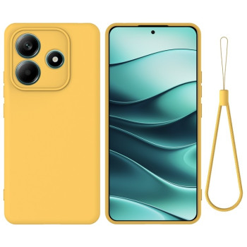Силиконовый чехол Solid Color Liquid Silicone на Xiaomi Redmi Note 14 5G - желтый