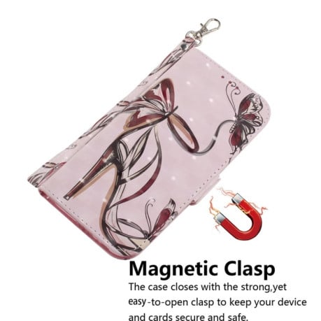 Чехол-книжка Crystal 3D Shockproof Protective Leather для Samsung Galaxy M35 - High-heeled