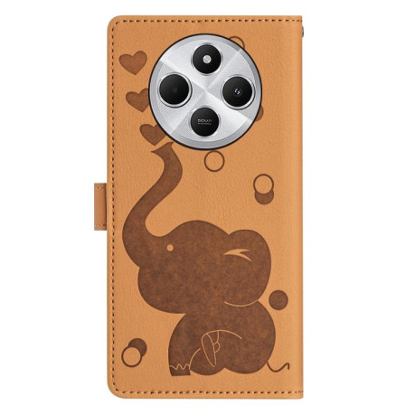 Чохол-книжка Cartoon Elephant Embossed Leather для Xiaomi Redmi A4 5G - жовтий