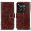 Кожаный чехол Retro Crazy Horse Texture на OnePlus 12 - коричневый
