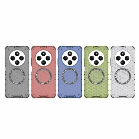 Противоударный чехол Honeycomb Magnetic Ring Shockproof на Xiaomi Redmi 14C 4G/Poco C75/Redmi A4 5G - синий