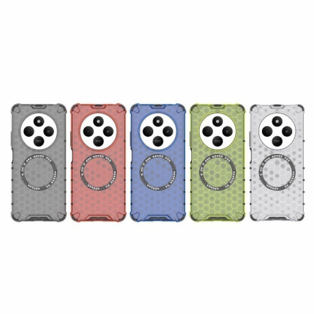 Противоударный чехол Honeycomb Magnetic Ring Shockproof на Xiaomi Redmi 14C 4G/Poco C75/Redmi A4 5G - красный