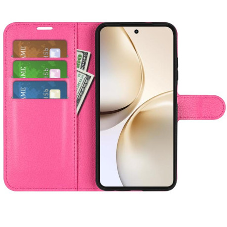 Чохол-книжка Litchi Texture Horizontal Flip Leather Realme 14 Pro+ - пурпурно-червоний