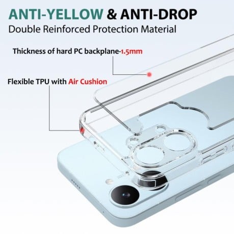 Акриловый противоударный чехол HMC Magsafe с усиленной защитой углов на Xiaomi Redmi Turbo 5 Max 5G / Poco X8 Pro Max — прозрачный