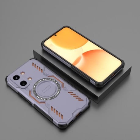 Противоударный чехол Butterfly Armor с MagSafe на Xiaomi Redmi Turbo 5 Max / Poco X8 Pro Max — фиолетовый
