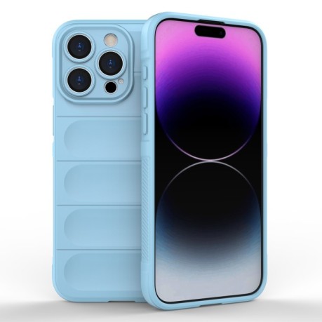 Силіконовий чохол Magic Flannel для iPhone 15 Pro Max - блакитний