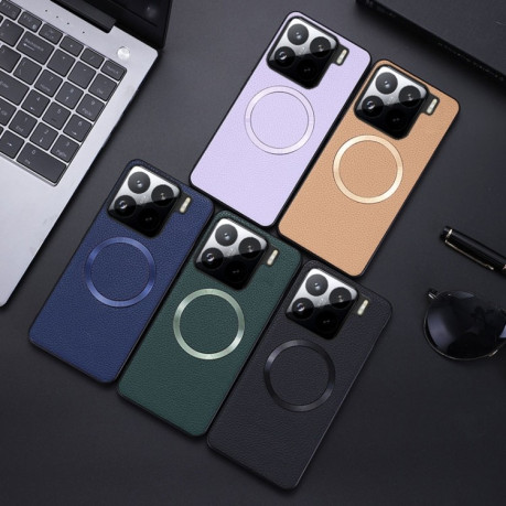 Протиударний чохол CD Magsafe Magnetic Litchi Texture для Xiaomi 15 Pro - фіолетовий