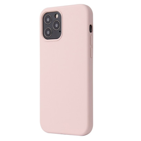 Силиконовый чехол Solid Color Liquid на iPhone 12/12 Pro - песочно-розовый